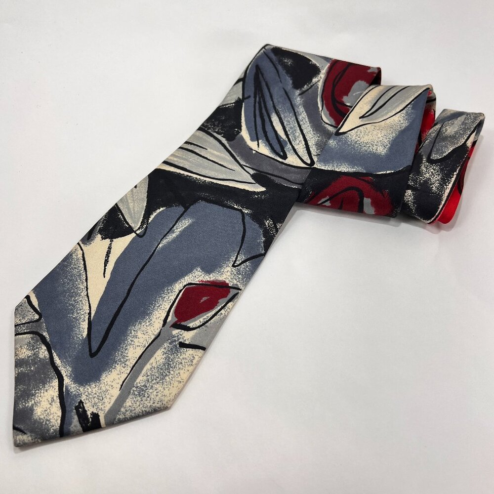 Giovanni Valentino Necktie Tie Multicolor Silk Hand Fashioned Mens